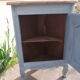 Louis xv style notch in solid oak patinated blue grey