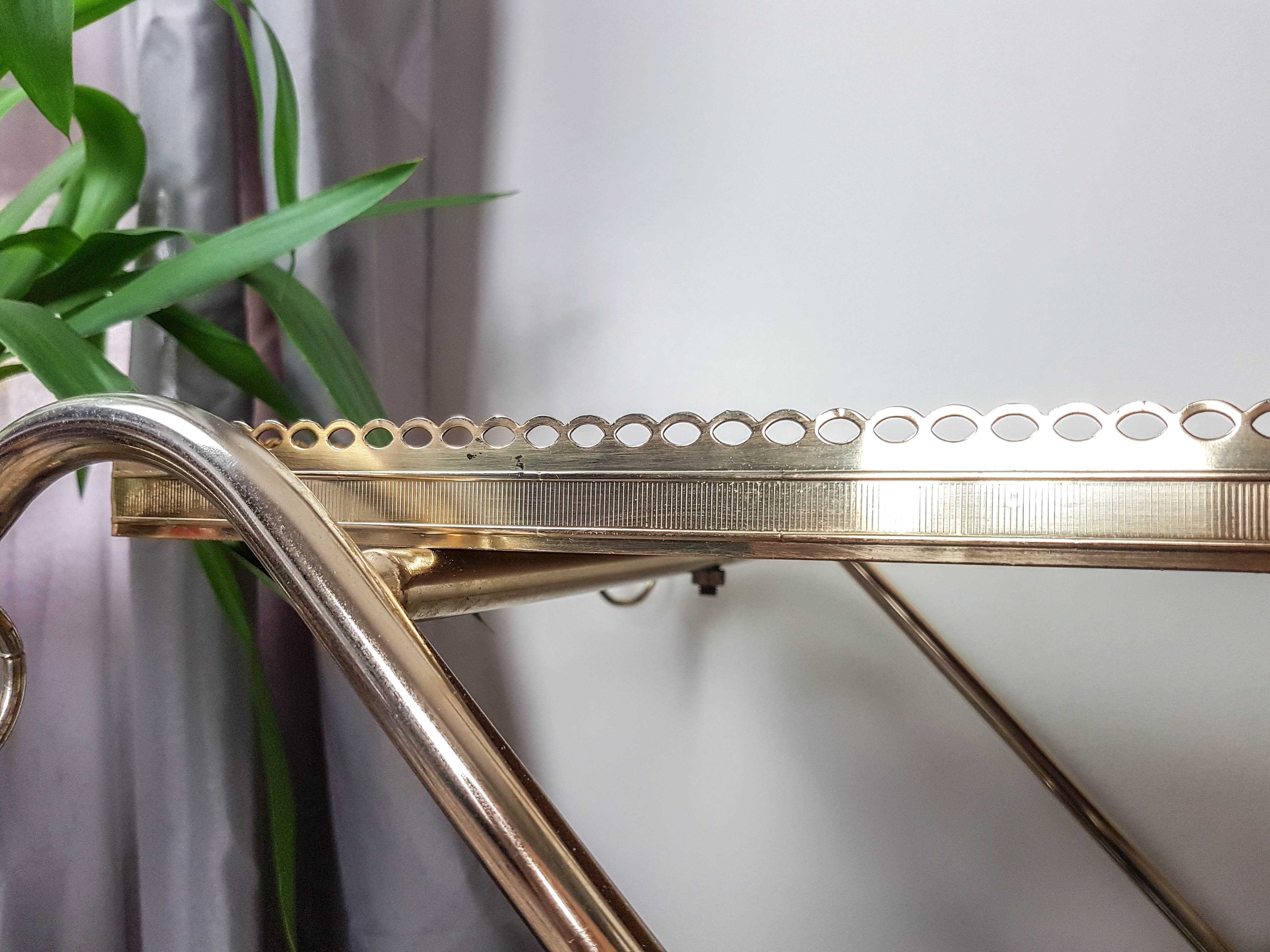Vintage glass and brass dessert, 70s