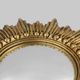 Gold Sunburst Mirror in Resin with Convex Mirror, France, 1960s