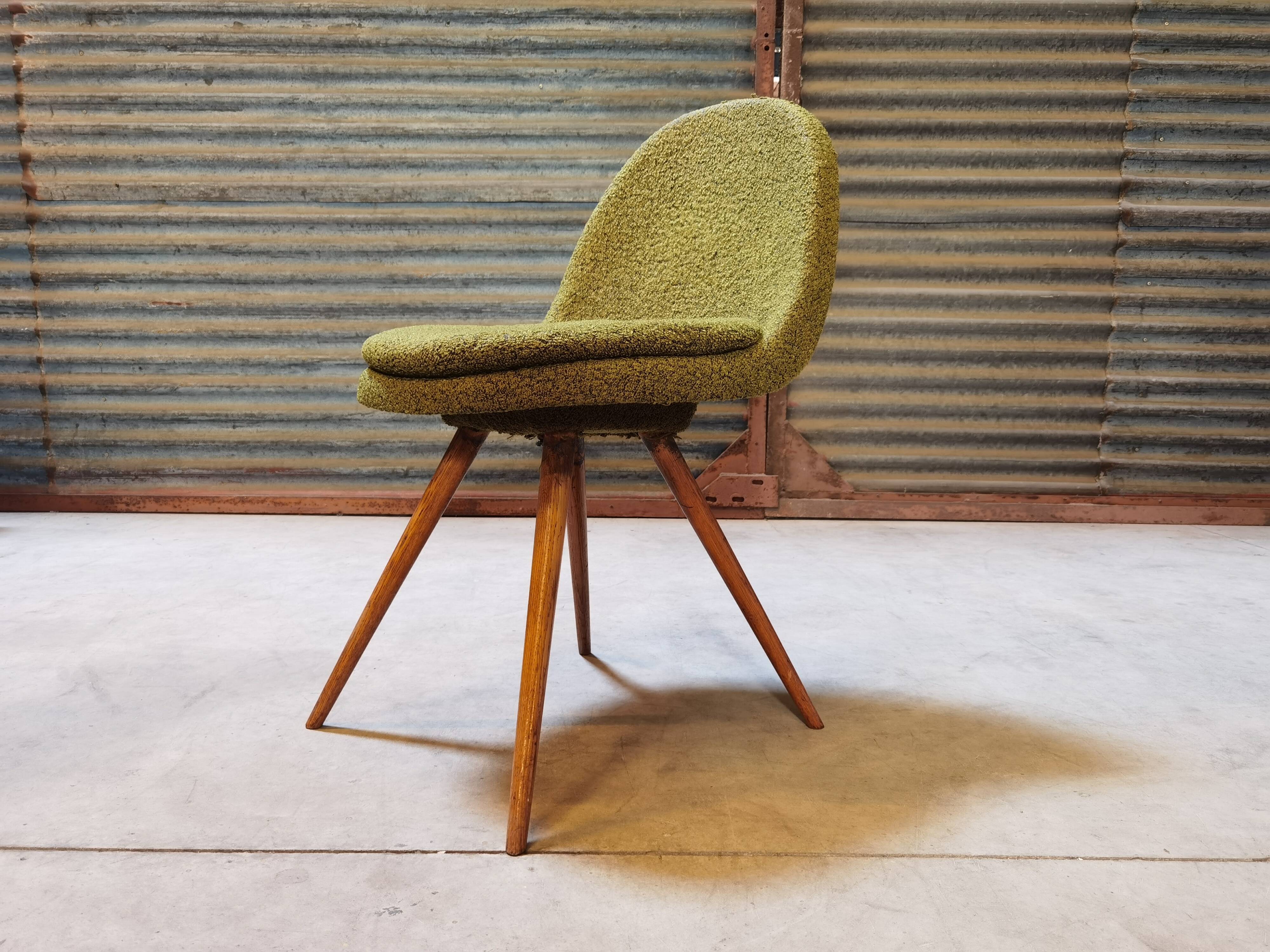 Suite of 4 chairs by Miroslav Navratil Wood resin and fabric Year 60