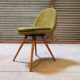 Suite of 4 chairs by Miroslav Navratil Wood resin and fabric Year 60