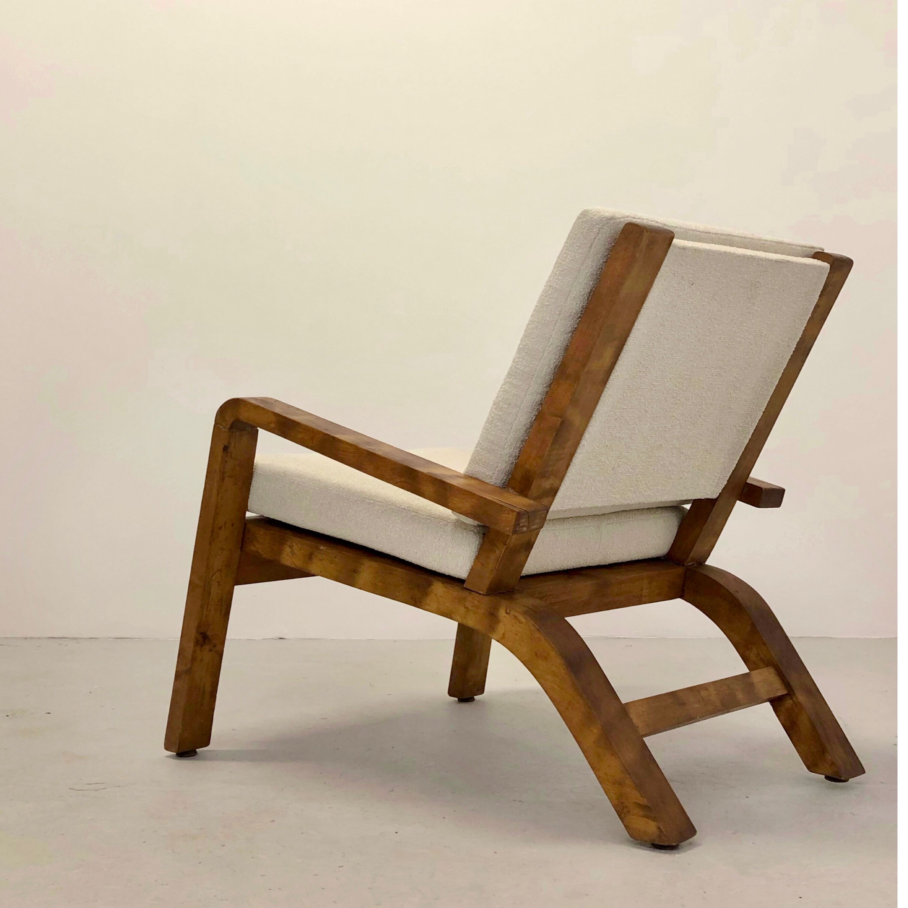 Pair of armchairs in solid lemon tree 1950