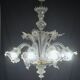 Wonderful large size Venetian chandelier, transparent and gold Murano glass