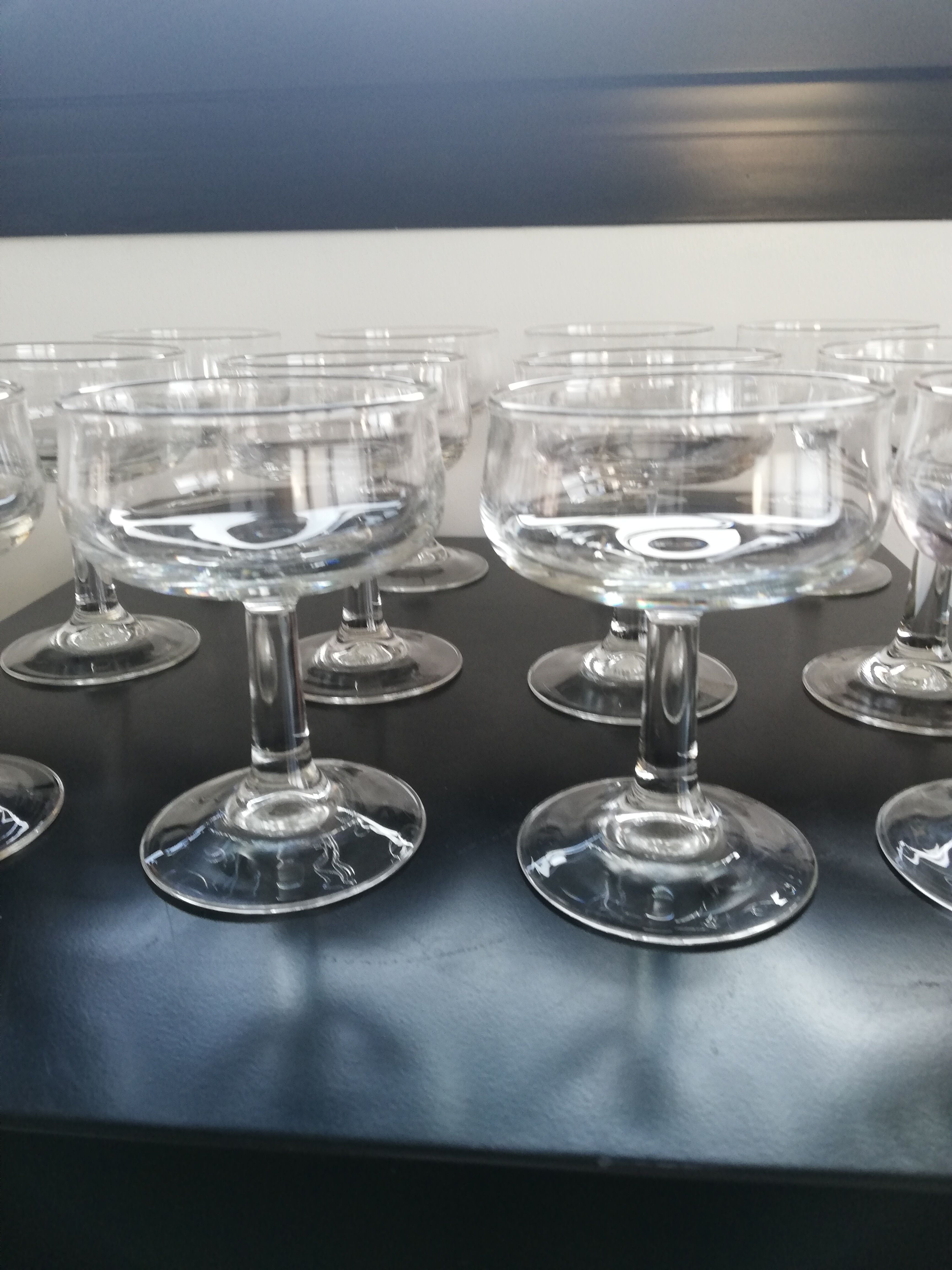 Set of 12 Arcoroc foot glasses