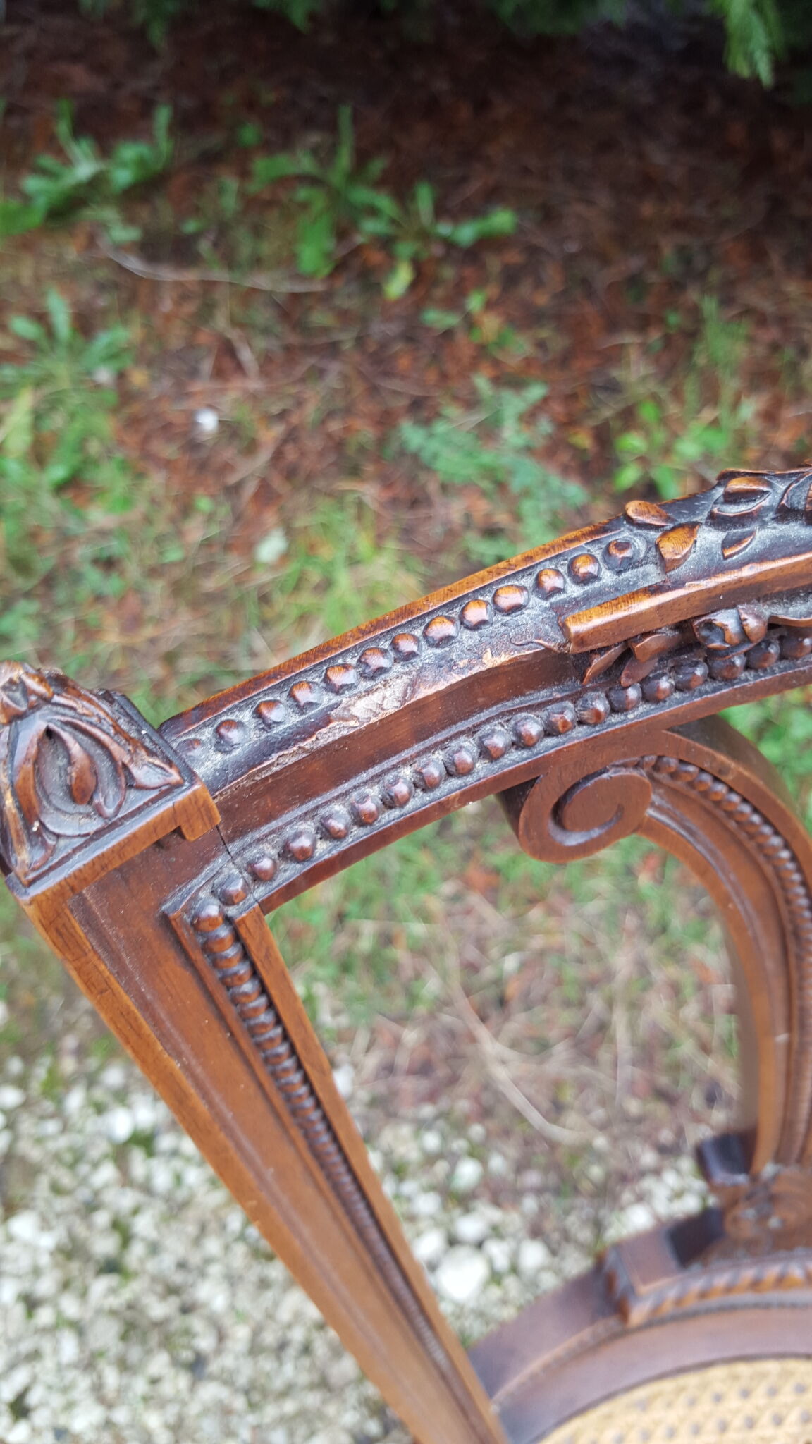 Pair of Louis XVI style walnut chairs
