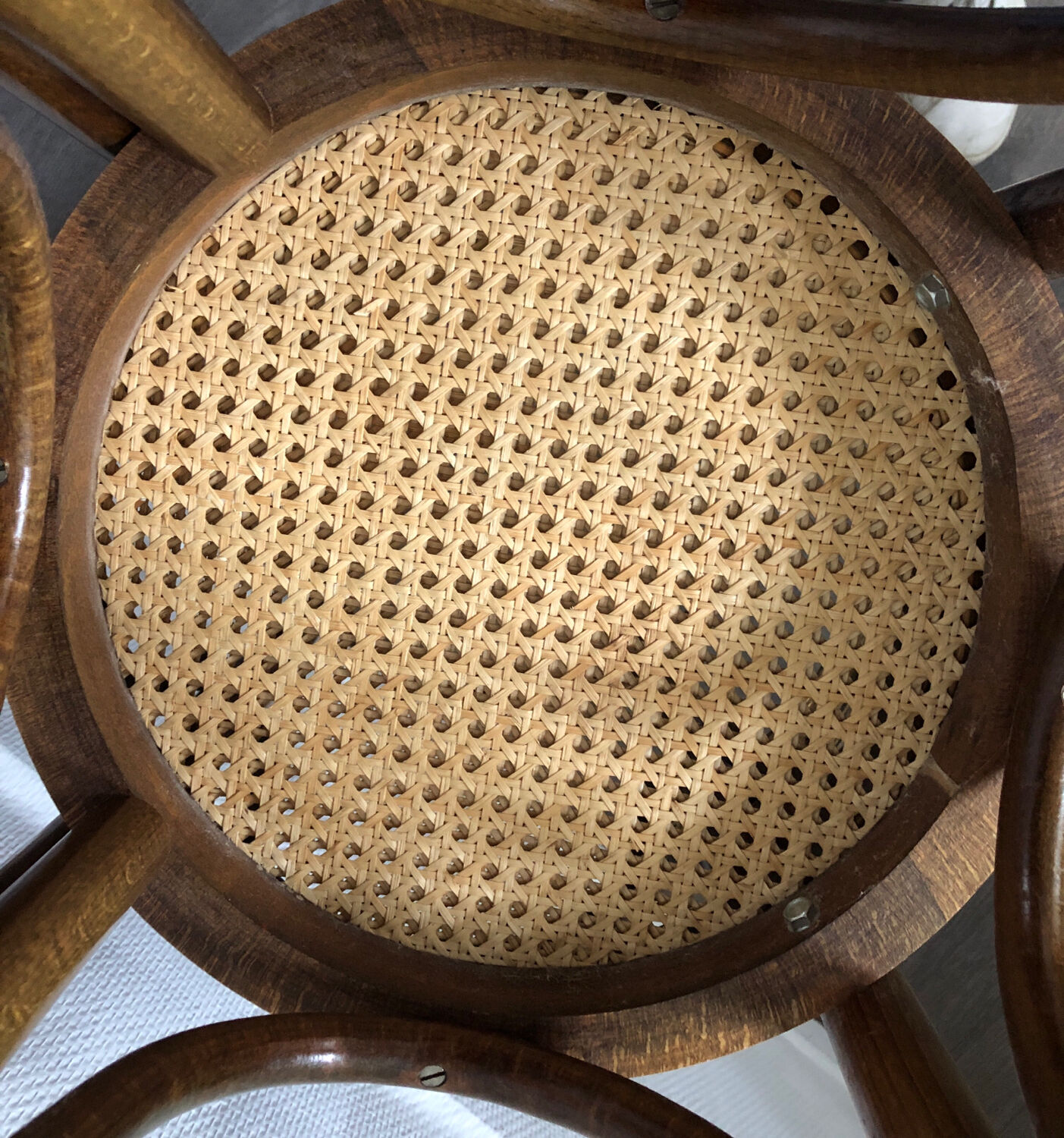 Set of 04 high stools canned bentwood