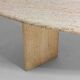 Large oval dining table in natural travertine, Italy 1970s