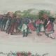 Plat de service. Faïencerie Digoin Sarreguemines. Motif Alsacien.