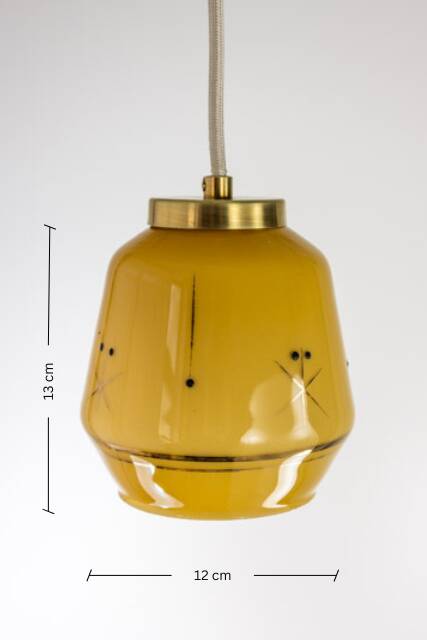 Petite lampe à suspension EVA * Art déco * Lampe suspendue MCM * Plafonnier vintage recâblé * Yougoslavie