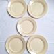 Vintage cream, orange and blue dinner plates.