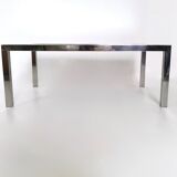Steel Coffee Table in the Style of Nanda Vigo with a Mirrored Top, Italy, 1970s