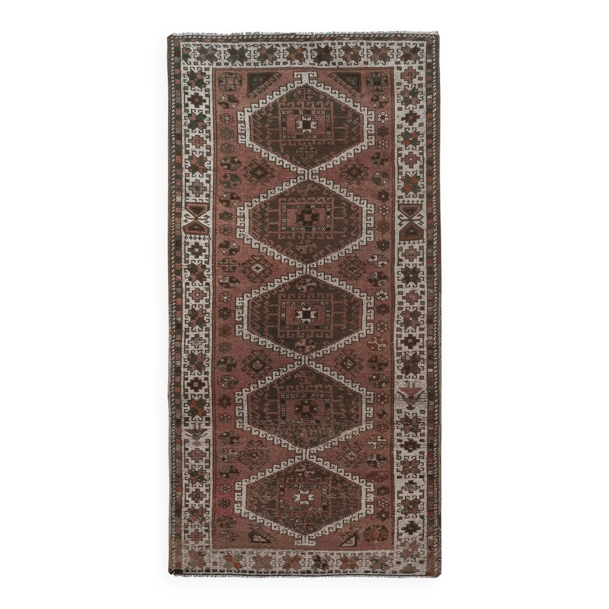 Vintage Turkish hallway rug 133x262 cm