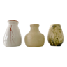 Composition of 3 vintage ceramic vases, Chamotte