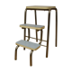 Stepladder stool in sky blue formica Vintage