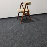 Vintage velvet teak arm chair