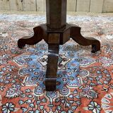 Pedestal table XIXth in walnut and marquetry