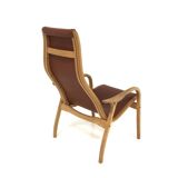 Scandinavian leather armchair, Lamino, Yngve Ekström, Sweden, 1970