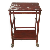 Flea market sideboard used patinated wood artisanal manufacturing industrial workshop