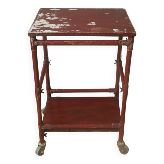 Flea market sideboard used patinated wood artisanal manufacturing industrial workshop
