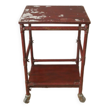 Flea market sideboard used patinated wood artisanal manufacturing industrial workshop