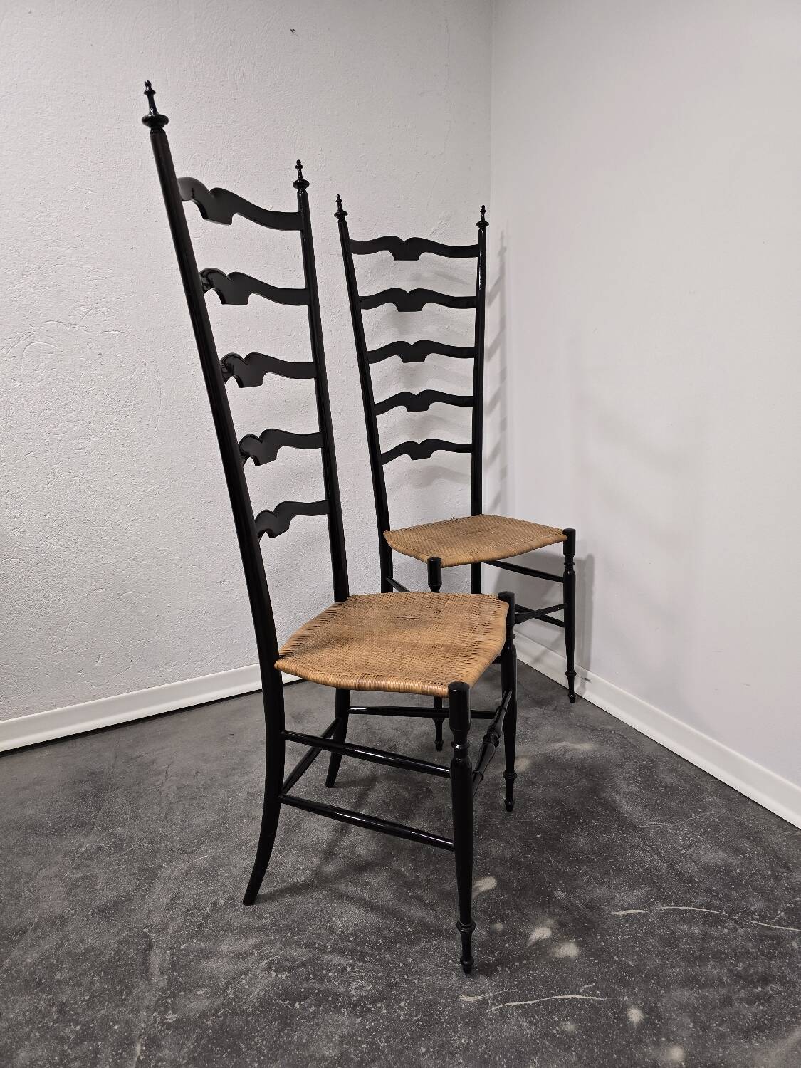 Chaises échelle Paolo Buffa pour Chiavari, Italie années 1950