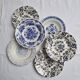 Vintage blue soup plates