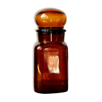 Apothecary style amber glass airtight jar