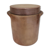 Old charentais stoneware pot with lid