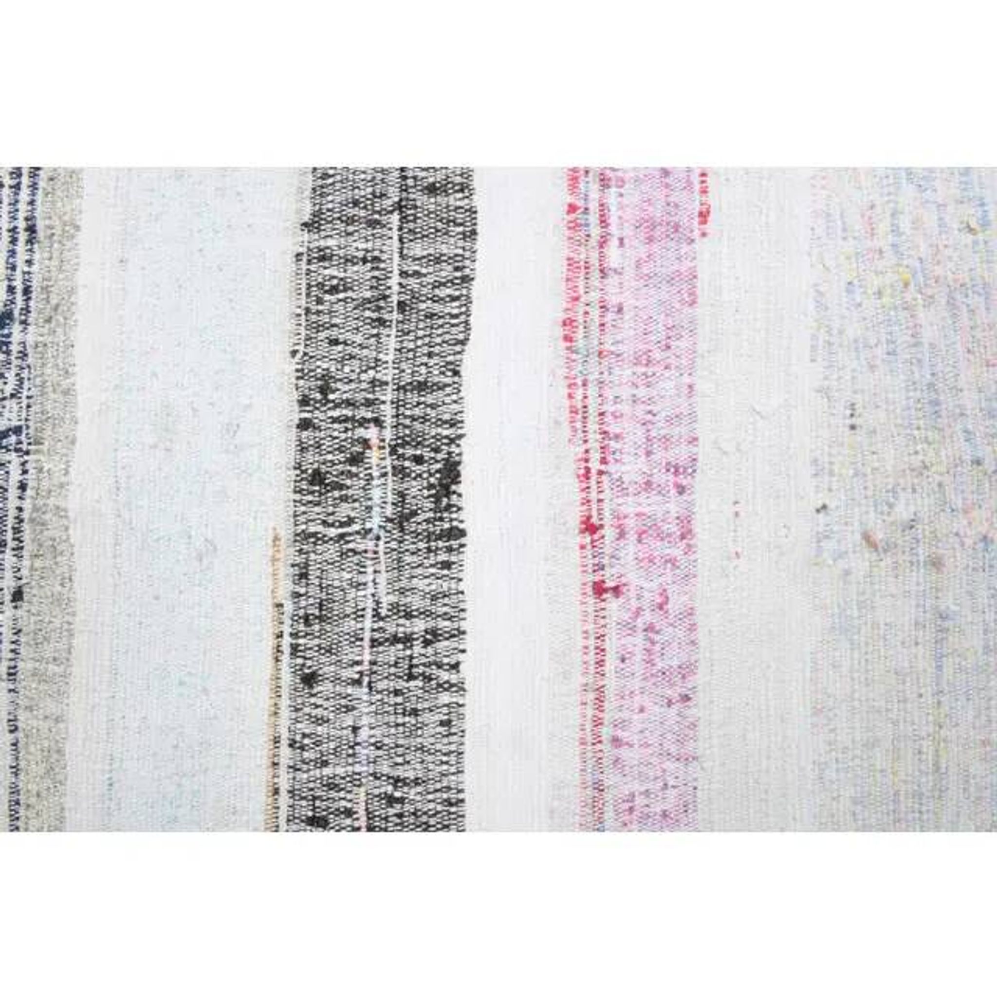 Vintage Turkish hand-knotted wool cotton white kilim runner rug  95x265