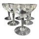 6 Coupes à champagne – Verre taillé et gravé - Art déco