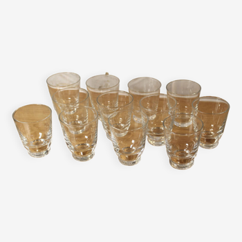 Set of 12 Liqueur or Shot Glasses - 1950s - French