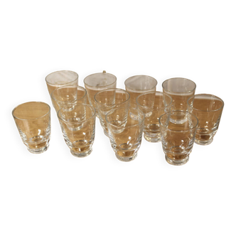 Set of 12 Liqueur or Shot Glasses - 1950s - French