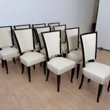 Art Deco Dining Table with Chairs, Paris, 1930, Set of 11