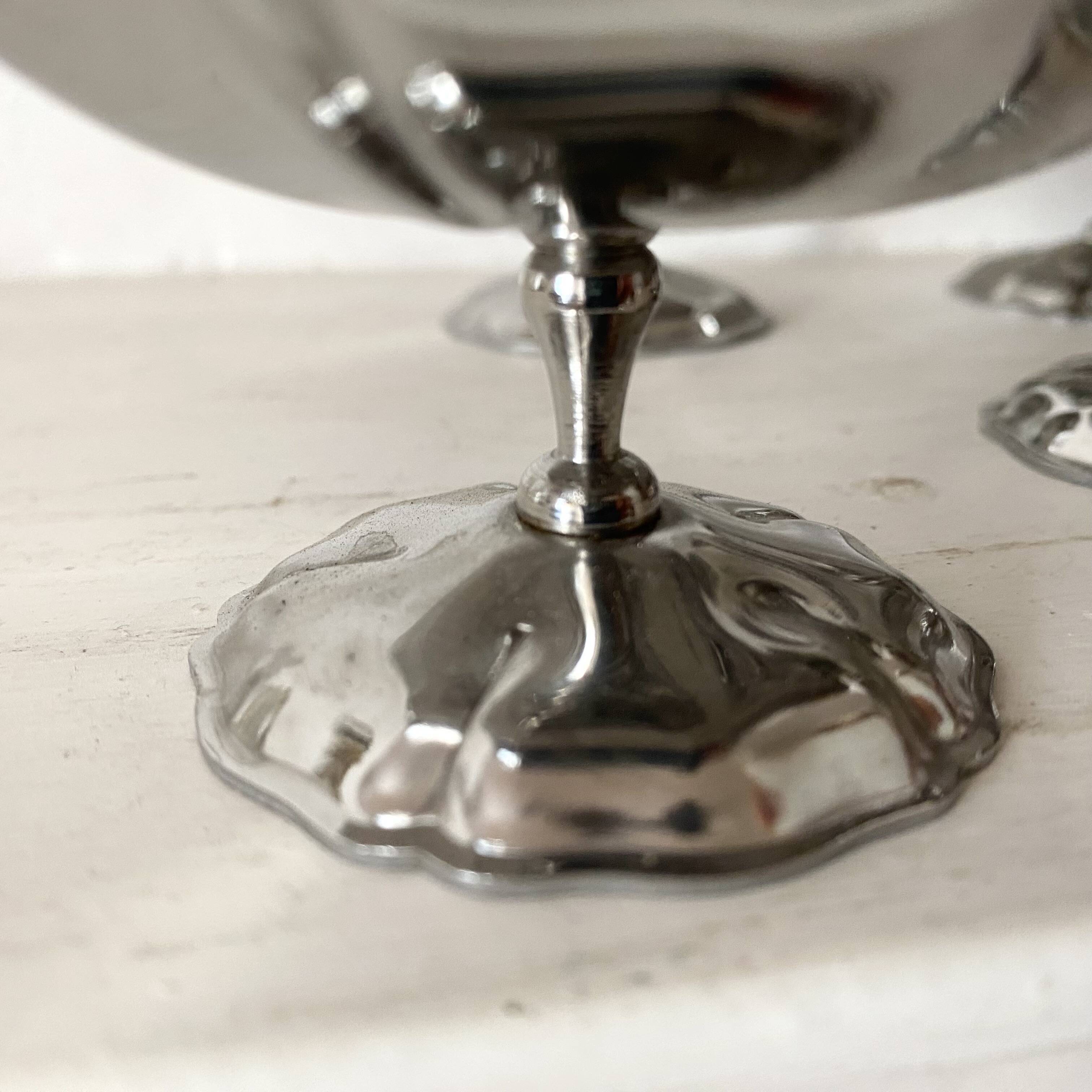 Vintage stainless steel stemmed bowls