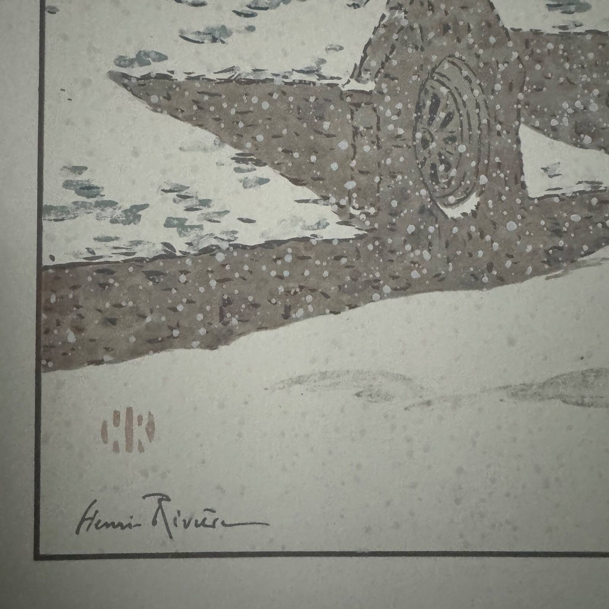 Lithograph by Henri Rivière The Fairyland of Hours - The Snow