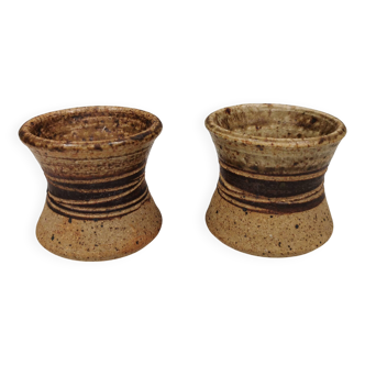 2 bougeoirs, céramiques par Tue Poulsen Danemark années 1970