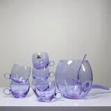 Service à sangria/punch vintage années 70 cristal Alexandrite "Bleikristall"