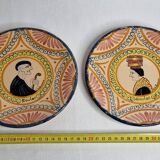 Pair of Henriot Quimper plates, Soulac decoration, signed, 1973, 18 cm