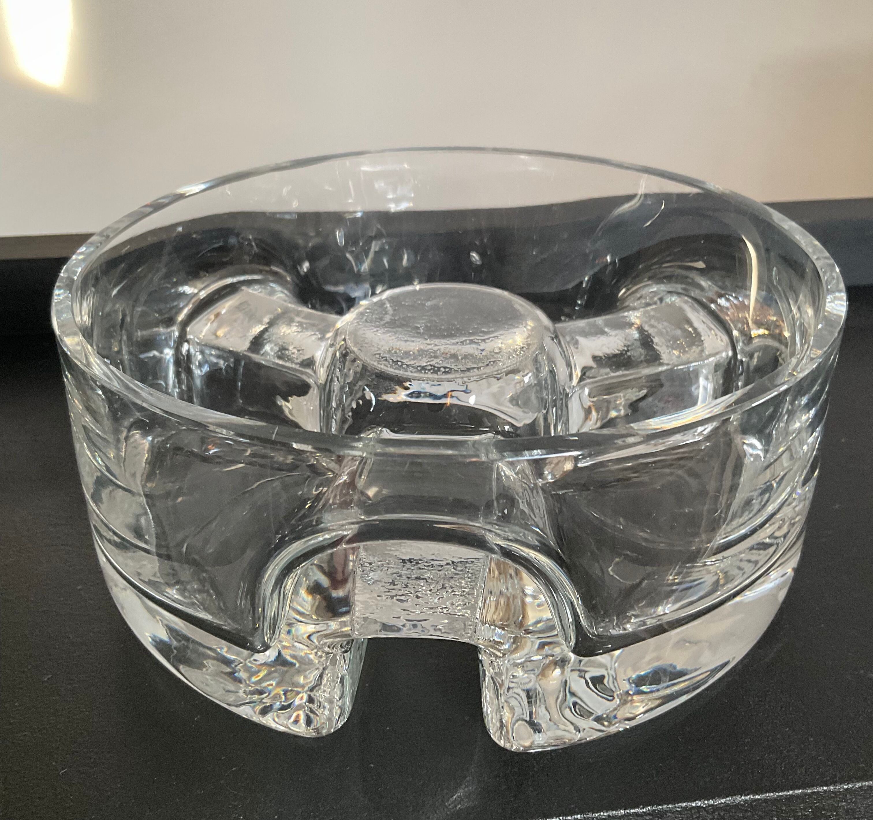 Empty vintage pocket molded glass 70s