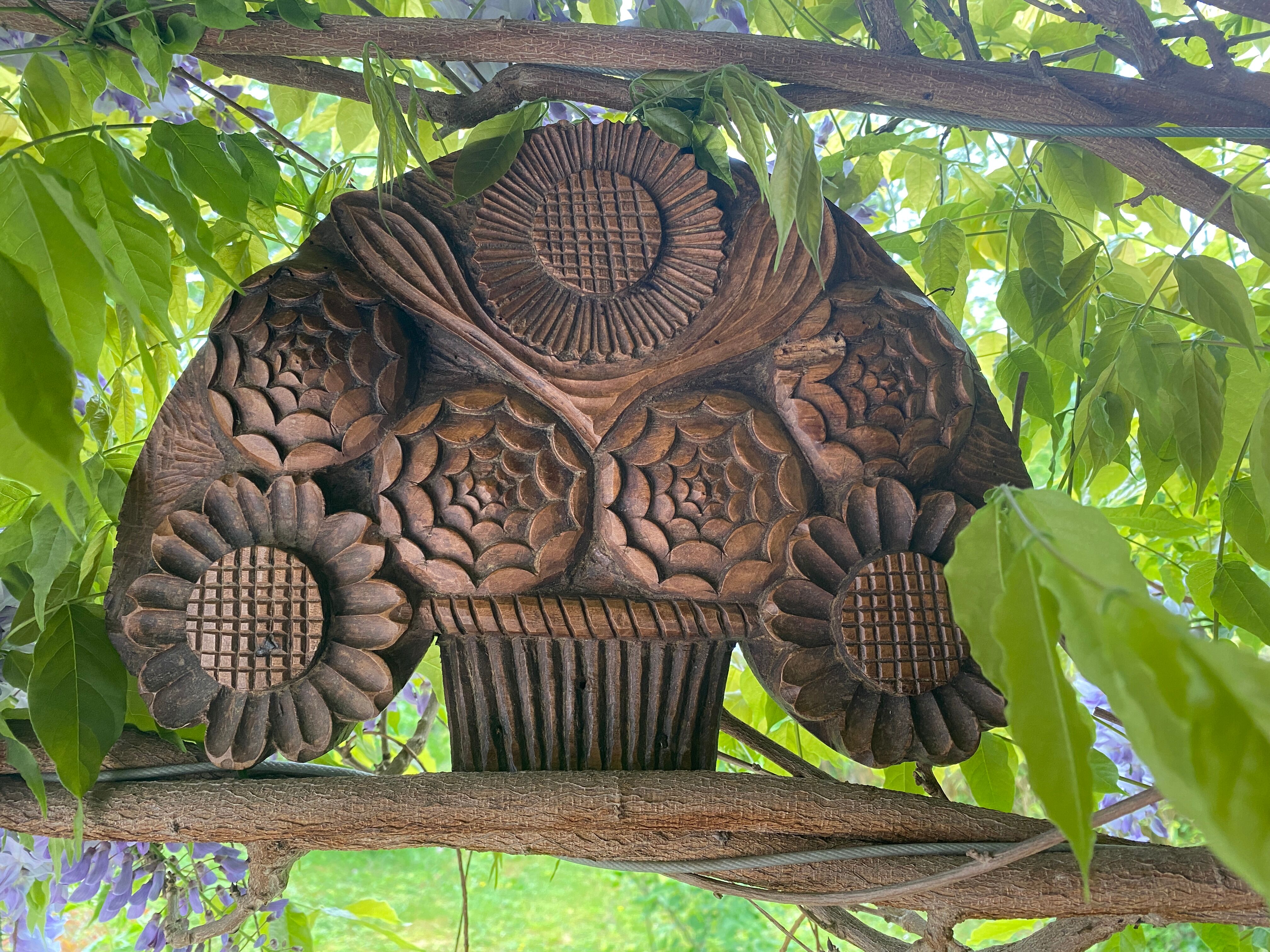 Antique Swiss carved wooden panel