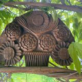 Antique Swiss carved wooden panel