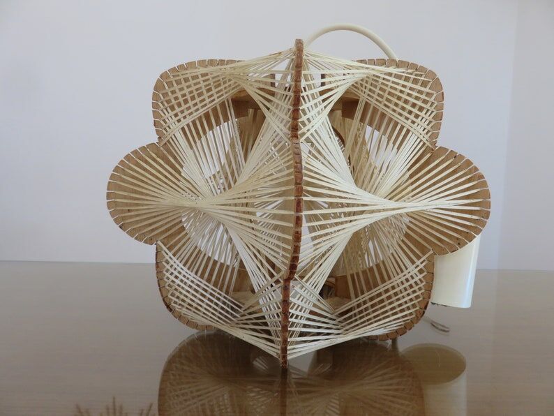 Scandinavian suspension wire and wood 60s 70s