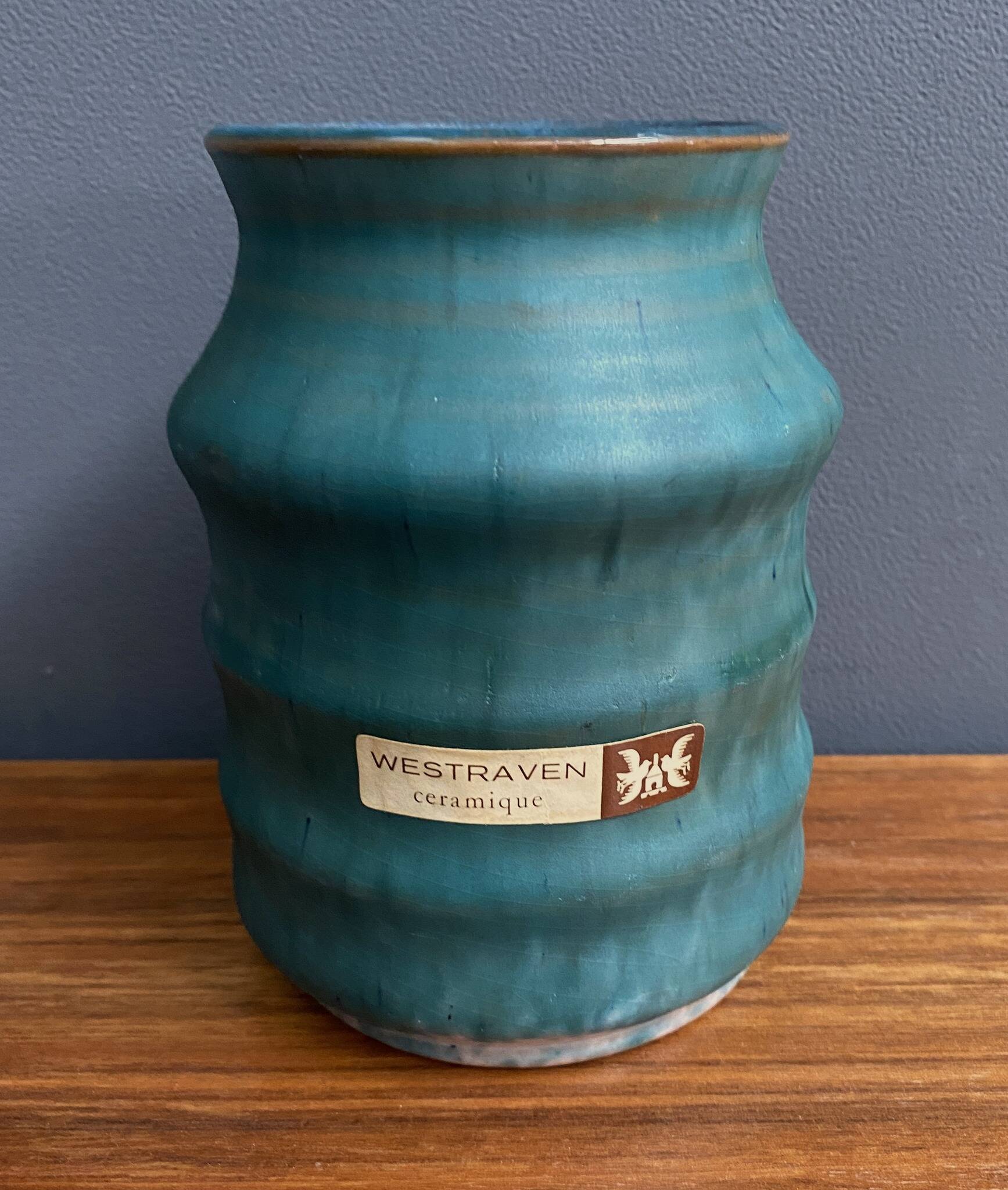 Westraven ceramique Utrecht blue vase 1970s