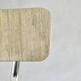 Pair of chairs in "wood" formica and gold edges, 1960s