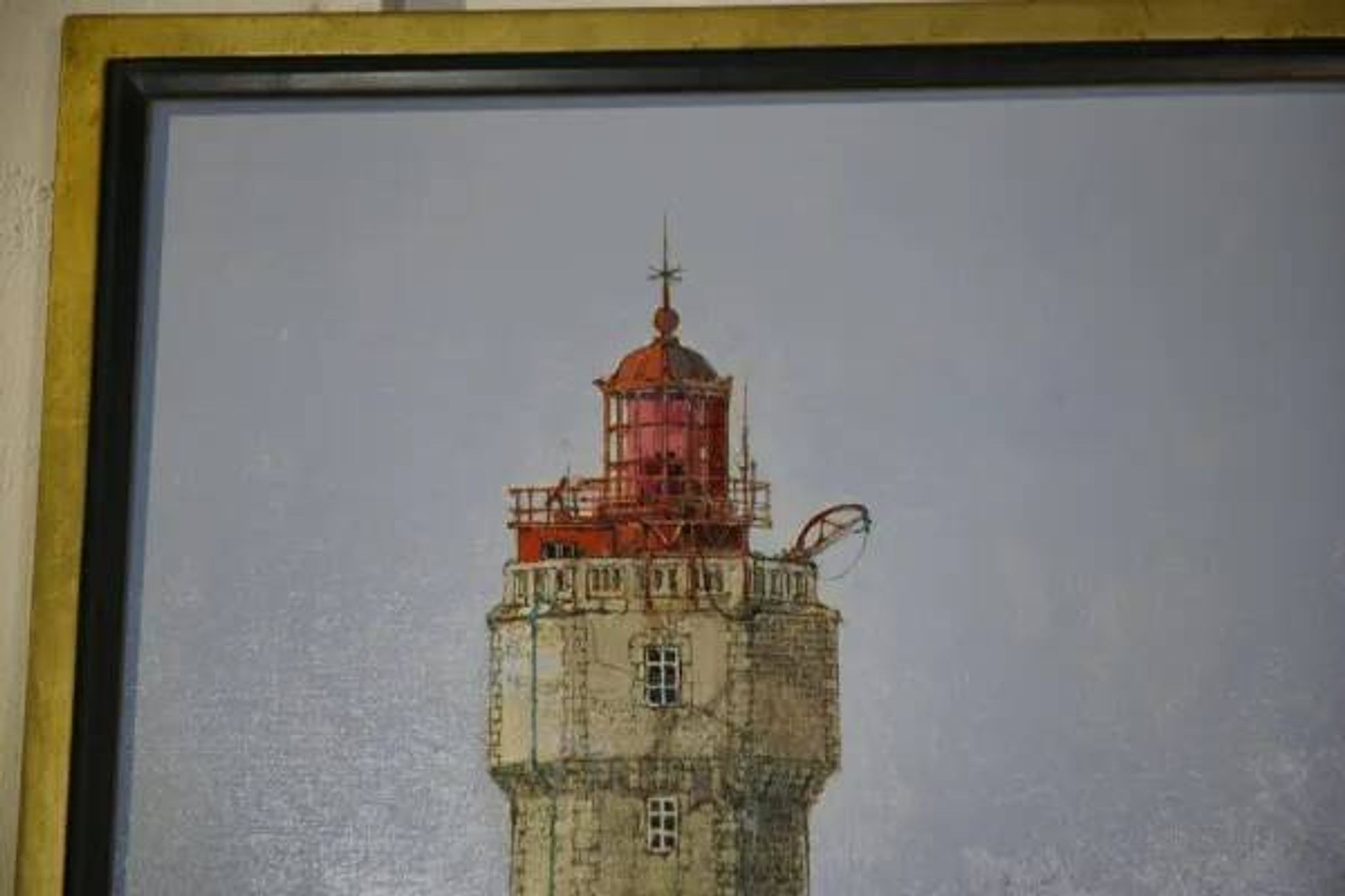 Painting "The Lighthouse of La Jument" figurative art by Julian Taylor 1990