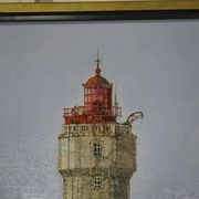 Painting "The Lighthouse of La Jument" figurative art by Julian Taylor 1990