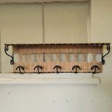 Coat rack hook wicker black metal vintage