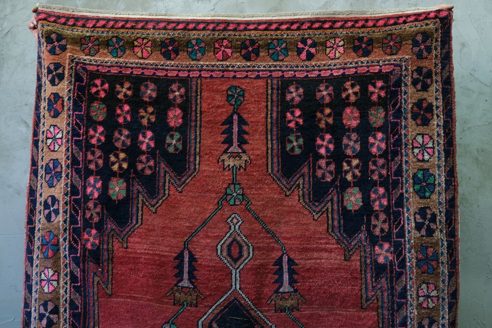 Tapis antique de maslaghan persan tissé à la main années 20 254x135cm