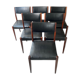 Set of 6 scandinavian chairs skaï black
