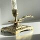 Patterned solid bronze hand candle holder